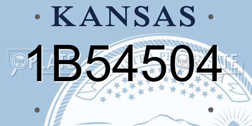 1B54504 Kansas License Plate