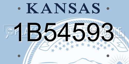 1B54593 Kansas License Plate