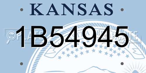 1B54945 Kansas License Plate