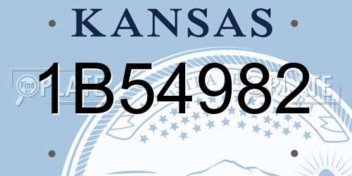 1B54982 Kansas License Plate