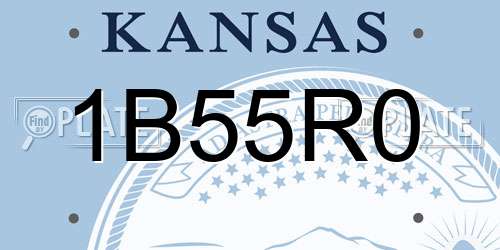 1B55R0 Kansas License Plate