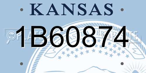 1B60874 Kansas License Plate