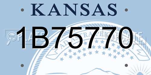 1B75770 Kansas License Plate