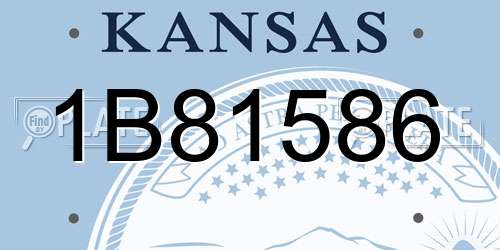 1B81586 Kansas License Plate