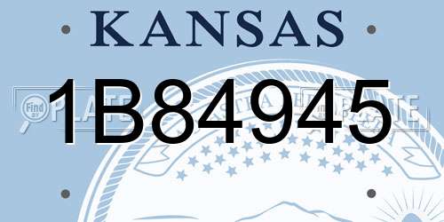 1B84945 Kansas License Plate