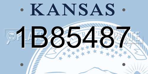 1B85487 Kansas License Plate