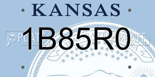 1B85R0 Kansas License Plate