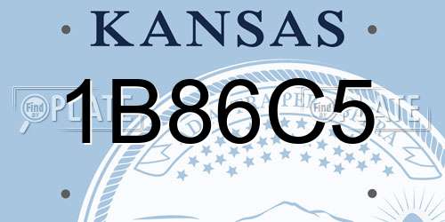 1B86C5 Kansas License Plate