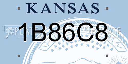 1B86C8 Kansas License Plate