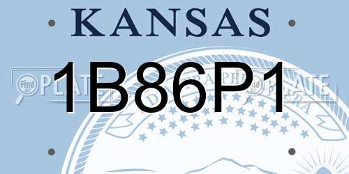 1B86P1 Kansas License Plate