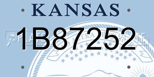 1B87252 Kansas License Plate