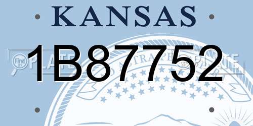1B87752 Kansas License Plate