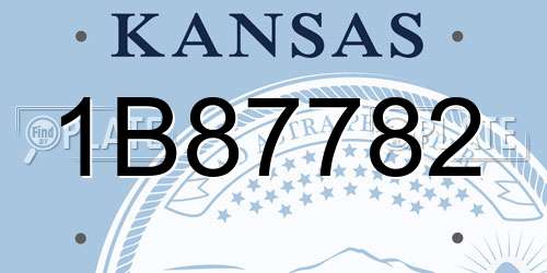 1B87782 Kansas License Plate