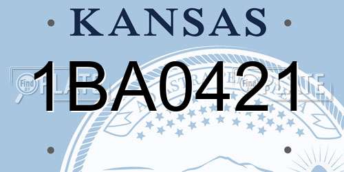 1BA0421 Kansas License Plate