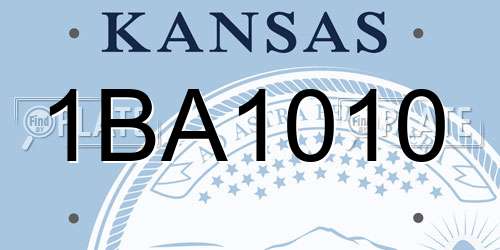 1BA1010 Kansas License Plate
