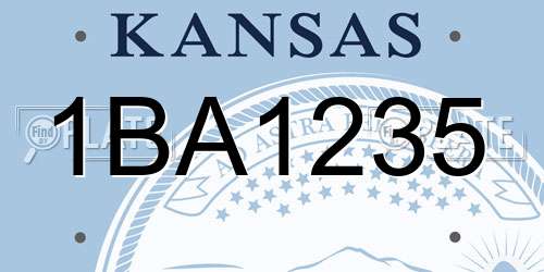 1BA1235 Kansas License Plate