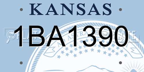 1BA1390 Kansas License Plate