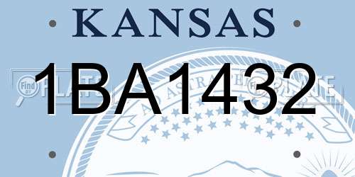 1BA1432 Kansas License Plate