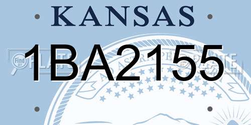 1BA2155 Kansas License Plate