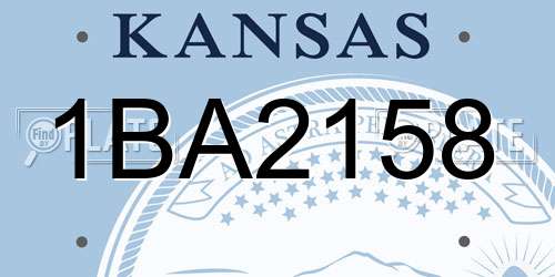 1BA2158 Kansas License Plate