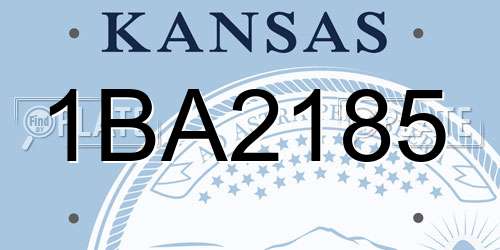 1BA2185 Kansas License Plate
