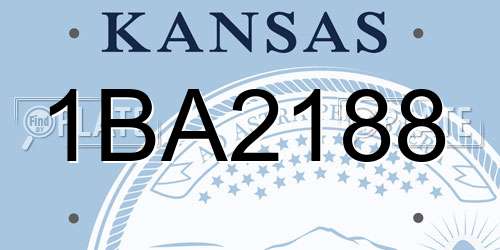 1BA2188 Kansas License Plate