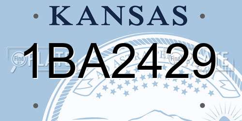 1BA2429 Kansas License Plate