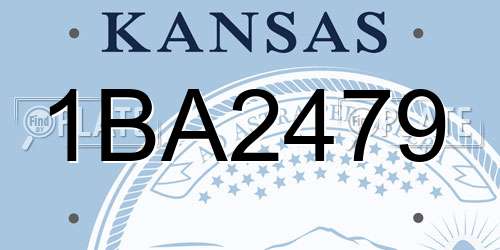 1BA2479 Kansas License Plate