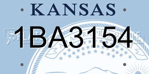 1BA3154 Kansas License Plate