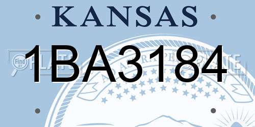 1BA3184 Kansas License Plate