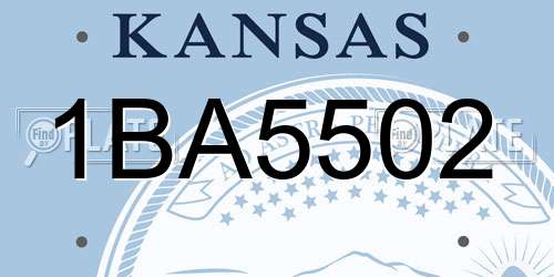 1BA5502 Kansas License Plate
