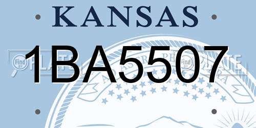 1BA5507 Kansas License Plate