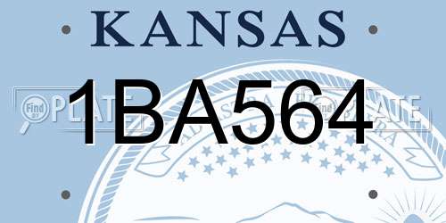 1BA564 Kansas License Plate