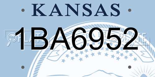 1BA6952 Kansas License Plate