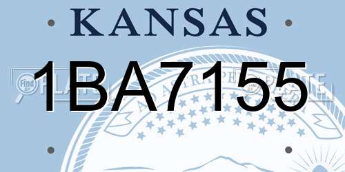 1BA7155 Kansas License Plate