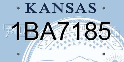 1BA7185 Kansas License Plate