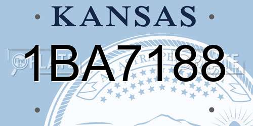 1BA7188 Kansas License Plate