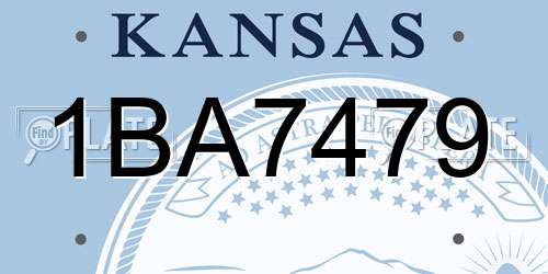 1BA7479 Kansas License Plate
