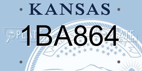 1BA864 Kansas License Plate