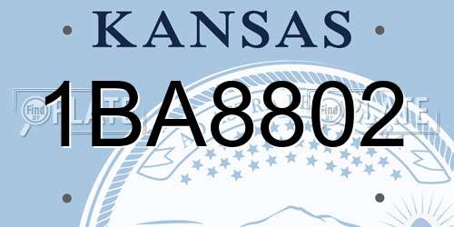 1BA8802 Kansas License Plate