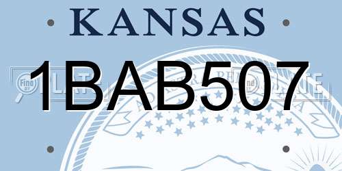 1BAB507 Kansas License Plate