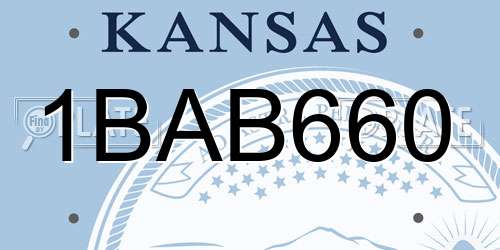 1BAB660 Kansas License Plate