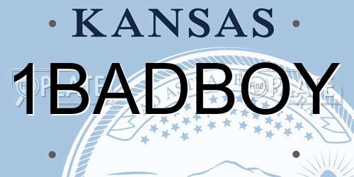 1BADBOY Kansas License Plate