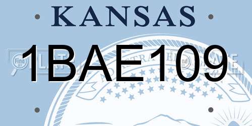 1BAE109 Kansas License Plate