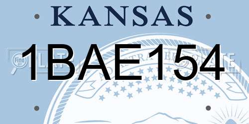 1BAE154 Kansas License Plate