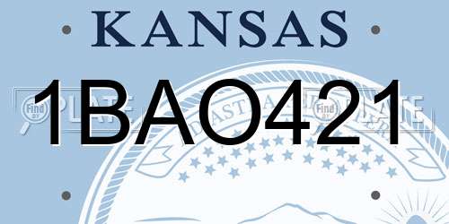 1BAO421 Kansas License Plate
