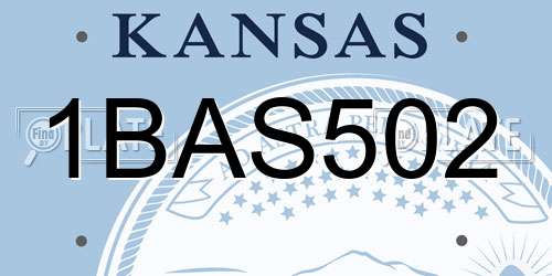 1BAS502 Kansas License Plate