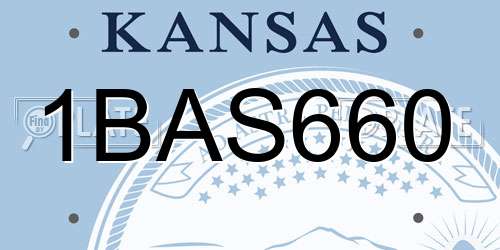 1BAS660 Kansas License Plate