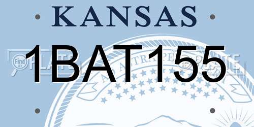 1BAT155 Kansas License Plate