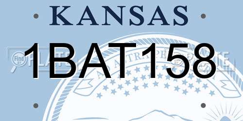 1BAT158 Kansas License Plate